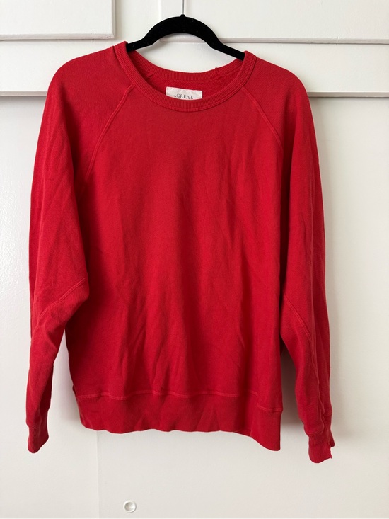THE GREAT. Tops - THE GREAT. Red Crewneck College Sweatshirt - Women